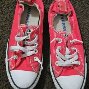 Converse Kids Low-Top Canvas Sneakers - Bright Pink with White Accents